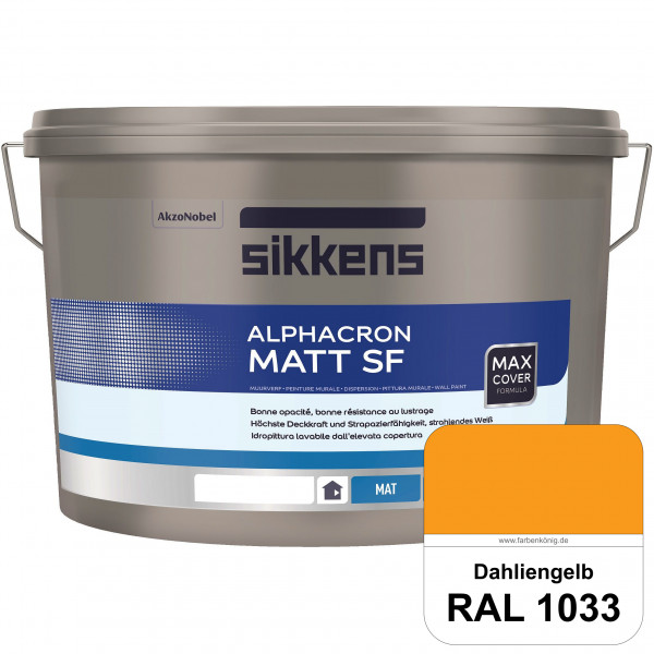 Alphacron Matt SF (RAL 1033 Dahliengelb) stumpfmatte & hochwertige Premium-Wandfarbe (innen)