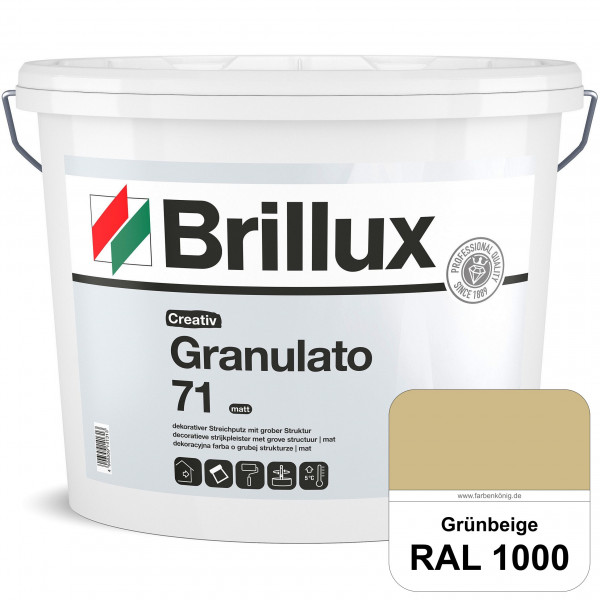 Creativ Granulato 71 (RAL 1000 Grünbeige) Verarbeitungsfertige, quarzgefüllte Dispersionsfarbe für d