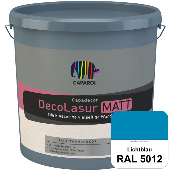 Capadecor DecoLasur Matt (RAL 5012 Lichtblau) Matte Lasurfarbe auf Dispersionsbasis (innen)