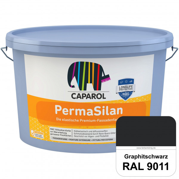 PermaSilan (RAL 9011 Graphitschwarz) Elastische, diffusionsoffene Fassadenfarbe mit integrierter Nan