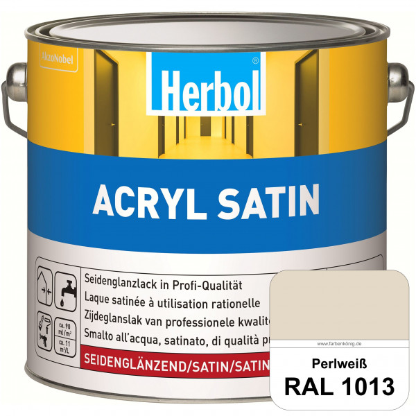 Acryl Satin (RAL 1013 Perlweiß) wasserverdünnbarer seidenglänzender Lack (Innen & Außen)
