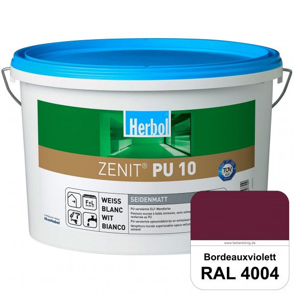 Zenit PU 10 (RAL 4004 Bordeauxviolett) seidenmatte und strapazierfähige PU-Wandfarbe