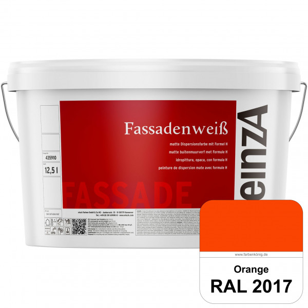 einzA Fassadenweiß (RAL 2017 RAL Orange) Sil-Fassadenfarbe gegen Schmutz & Vergrünung
