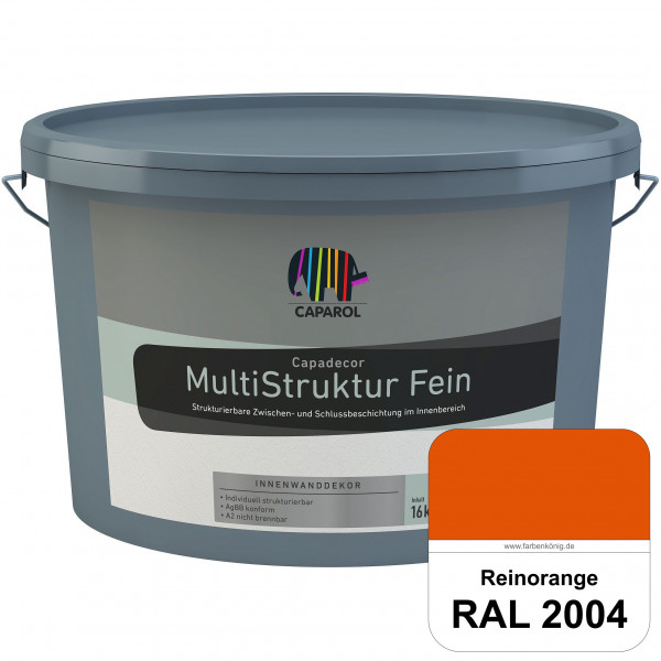 Capadecor MultiStruktur fein (RAL 2004 Reinorange) quarzgefüllte Zwischen- und Schlußbeschichtung in
