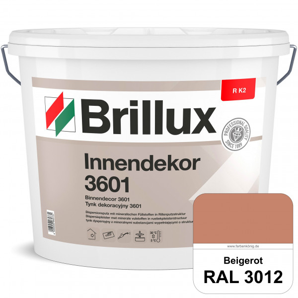 Innendekor ELF R K2 3601 (RAL 3012 Beigerot) Rillenputz zur Erzielung dekorativer und strapazierfähi