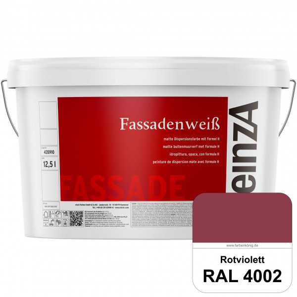 einzA Fassadenweiß (RAL 4002 Rotviolett) Sil-Fassadenfarbe gegen Schmutz & Vergrünung