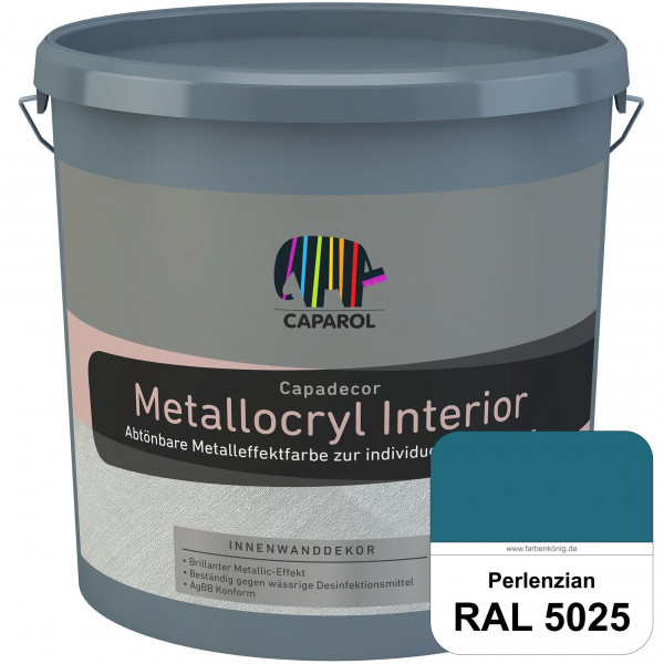 Capadecor Metallocryl Interior (RAL 5025 Perlenzian) Glänzende Dispersionsfarbe mit metallischer Opt