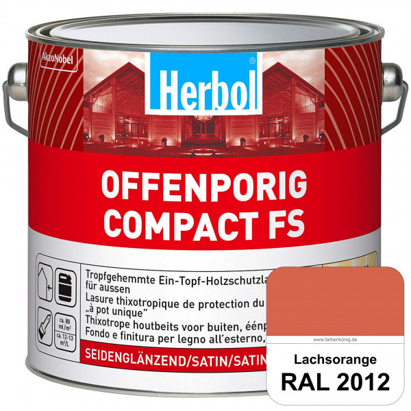 Offenporig Compact FS (RAL 2012 Lachsorange) Rationelle & thixotrope Ein-Topf-Holzlasur (außen)