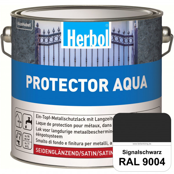 Protector Aqua (RAL 9004 Signalschwarz) Lack für Eisen, Stahl und NE-Metalle (Innen&Außen)