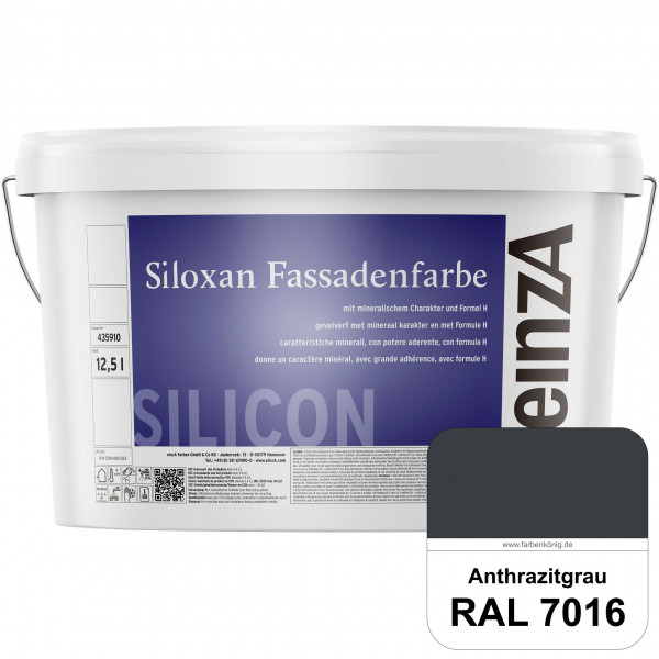 einzA Siloxan Fassadenfarbe (RAL 7016 Anthrazitgrau) Siliconvergütete Fassadenfarbe