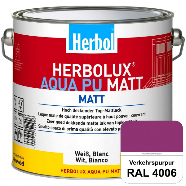 Herbolux Aqua PU Matt (RAL 4006 Verkehrspurpur) Top-PU-Mattlack auf Wasserbasis (Innen)
