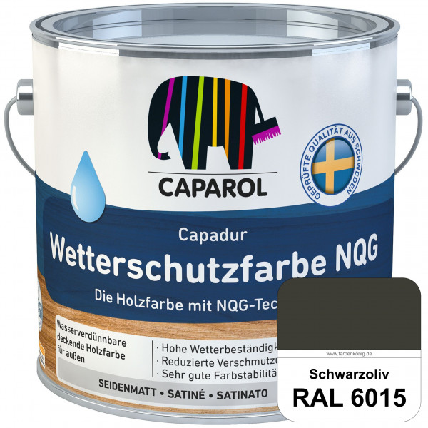 Capadur Wetterschutzfarbe NQG (RAL 6015 Schwarzoliv) Holzfarbe mit NQG-Technologie wasserbasiert für