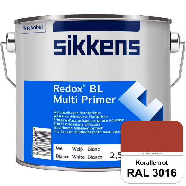 Redox BL Multi Primer (RAL 3016 Korallenrot) Wasserbasierter Universalprimer und Korrosionsschutz (i