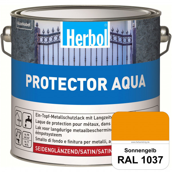 Protector Aqua (RAL 1037 Sonnengelb) Lack für Eisen, Stahl und NE-Metalle (Innen&Außen)