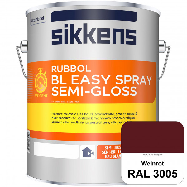 Rubbol BL Easy Spray (RAL 3005 Weinrot) Seidenglänzender Airlesslack (außen & innen)