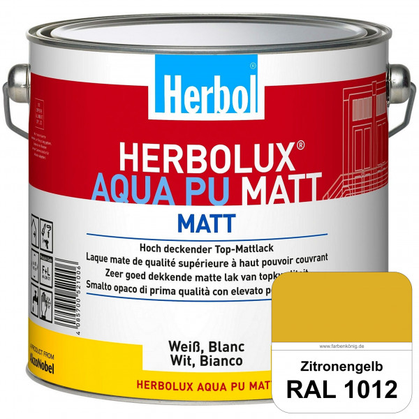 Herbolux Aqua PU Matt (RAL 1012 Zitronengelb) Top-PU-Mattlack auf Wasserbasis (Innen)