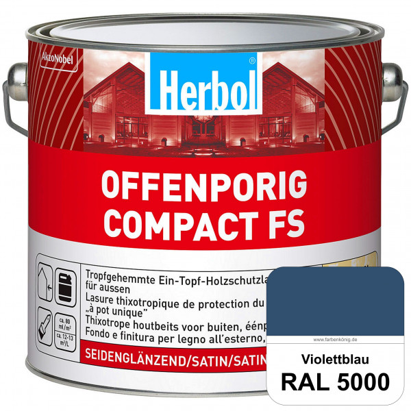 Offenporig Compact FS (RAL 5000 Violettblau) Rationelle & thixotrope Ein-Topf-Holzlasur (außen)