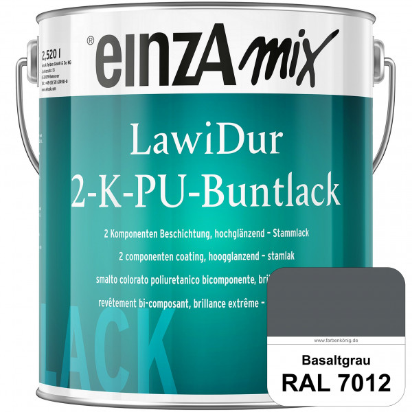 einzA LawiDur 2-K-PU-Buntlack - Hochglanz (RAL 7012 Basaltgrau)