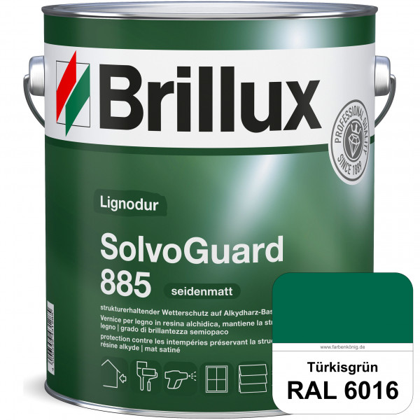 SolvoGuard 885 (RAL 6016 Türkisgrün) deckende oder lasierende seidenmatte Alkydharz-Holzfarbe für au