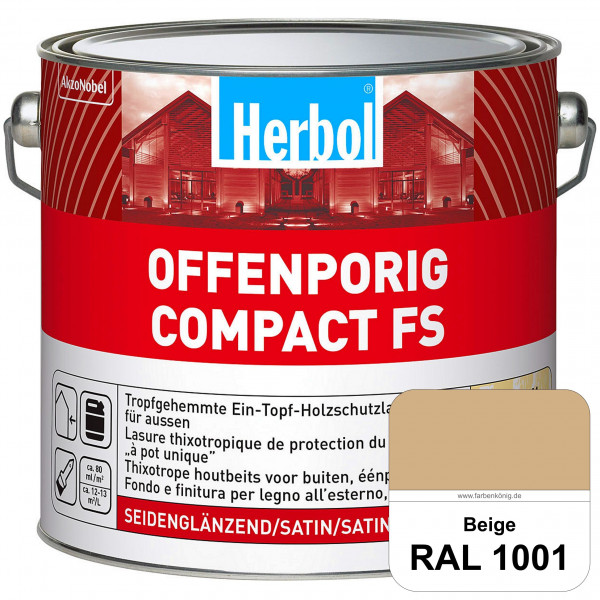 Offenporig Compact FS (RAL 1001 Beige) Rationelle & thixotrope Ein-Topf-Holzlasur (außen)