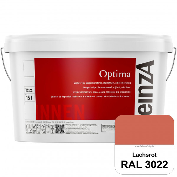 einzA Optima (RAL 3022 Lachsrot) Stumpfmatte Dispersionsfarbe für hochwertige Anstriche