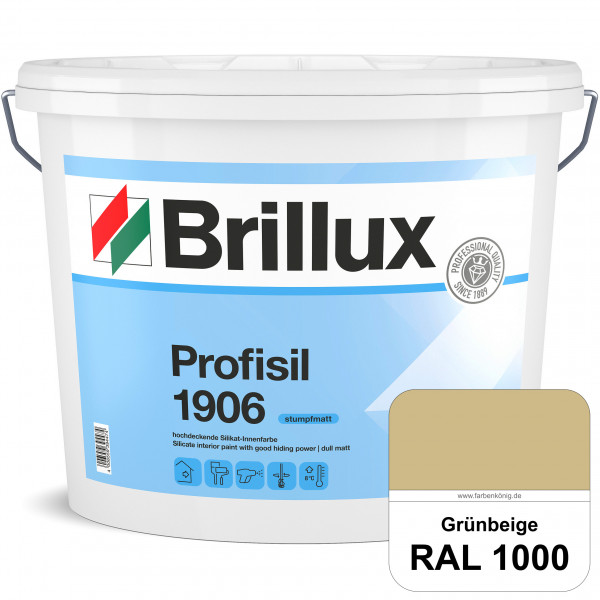 Profisil 1906 Silikat-Innenfarbe (RAL 1000 Grünbeige) stumpfmatte Innenfarbe für Allergiker nach DIN