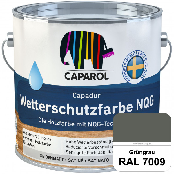 Capadur Wetterschutzfarbe NQG (RAL 7009 Grüngrau) Holzfarbe mit NQG-Technologie wasserbasiert für au
