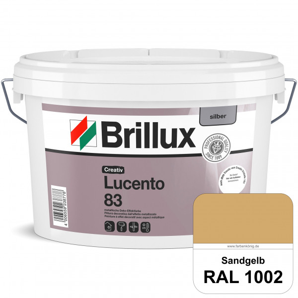 Creativ Lucento 83 (RAL 1002 Sandgelb) Strapazierfähige Deko-Effektfarbe mit metallischer Oberfläche