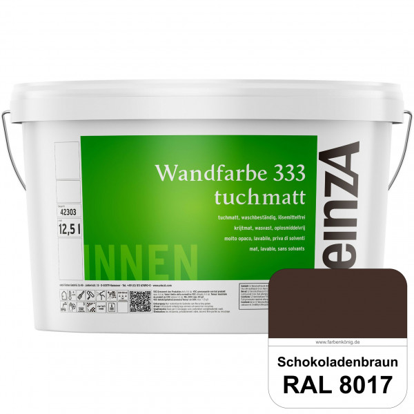 einzA Wandfarbe 333 tuchmatt (RAL 8017 Schokoladenbraun) Hochdeckende, waschbeständige Wandfarbe