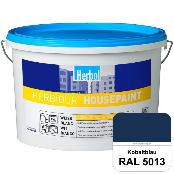 Herbidur Housepaint (RAL 5013 Kobaltblau) seidenmatte Reinacrylat-Fassadenfarbe