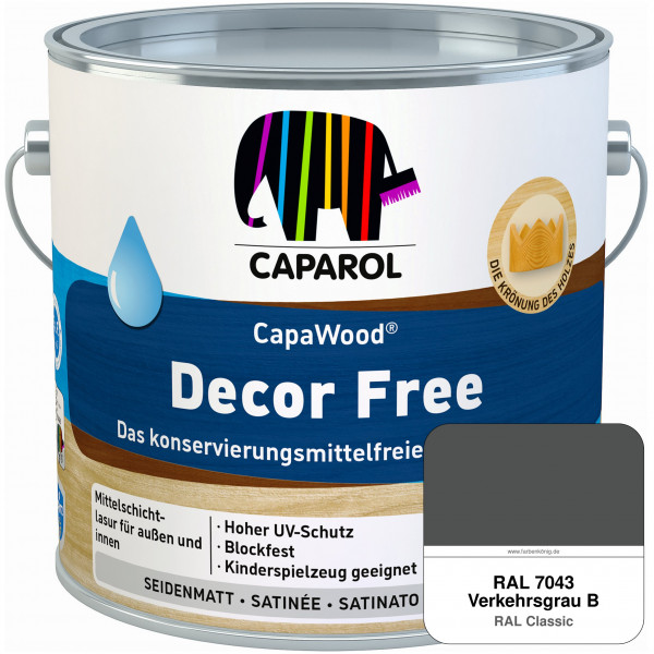 CapaWood® Decor Free (RAL 7043 Verkehrsgrau B) - ersetzt Capadur DecorLasur KF