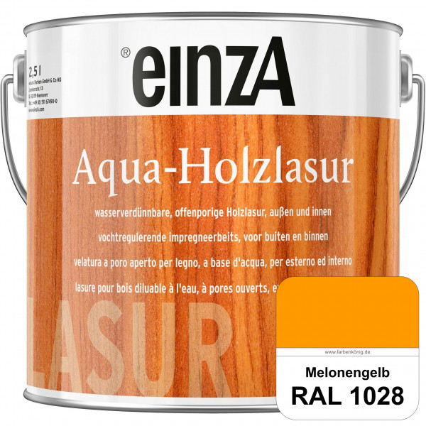 einzA Aqua-Holzlasur (RAL 1028 Melonengelb) wasserverdünnbare offenporige Holzlasur für Holzbauteile