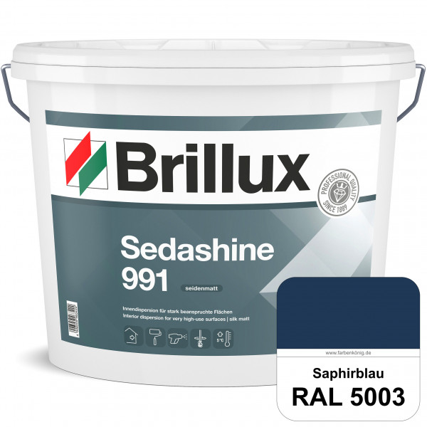 Sedashine 991 (RAL 5003 Saphirblau) Seidenmatte Innendispersion für hoch strapazierfähige & gut rein