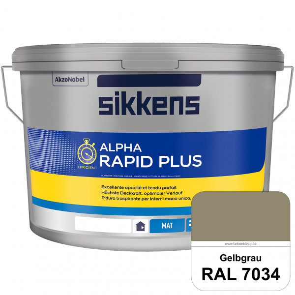 Alpha Rapid Plus (RAL 7034 Gelbgrau) Hochwertige & stumpfmatte Wandfarbe für mittlere Belastungen