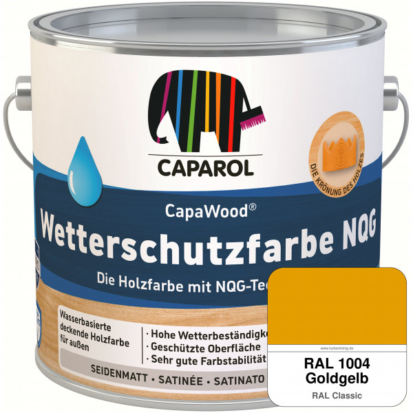 CapaWood® Wetterschutzfarbe NQG (RAL 1004 Goldgelb) - ersetzt Capadur Wetterschutzfarbe NQG