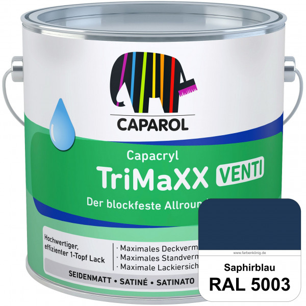 Capacryl TriMaXX Venti (RAL 5003 Saphirblau) Der blockfeste Allrounder für Fenster & Türen