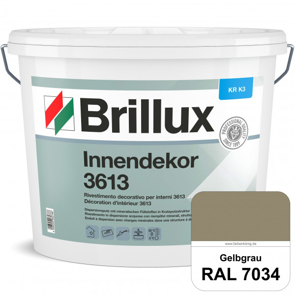 Innendekor ELF KR-K3 3613 (RAL 7034 Gelbgrau) Kratzputz nach zur Erzielung dekorativer und strapazie