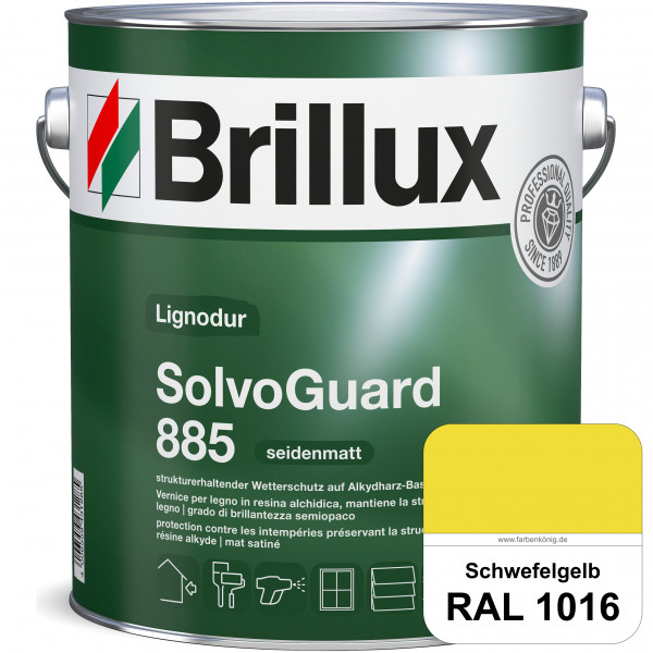 SolvoGuard 885 (RAL 1016 Schwefelgelb) deckende oder lasierende seidenmatte Alkydharz-Holzfarbe für