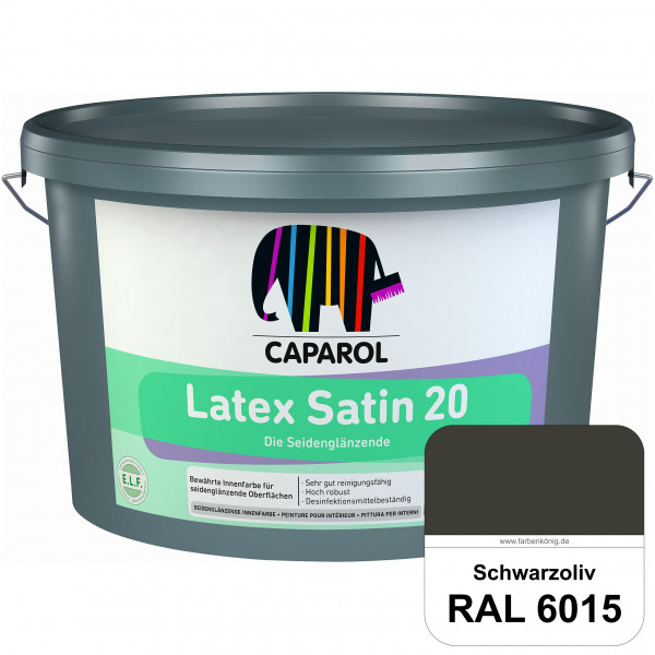 Latex Satin 20 (RAL 6015 Schwarzoliv) strapazierfähige seidenglänzende Latexfarbe (Innen)