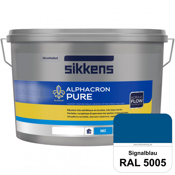 Alphacron Pure (RAL 5005 Signalblau) Edelmatte & hochertige Premium Wandfarbe für glatte Untergründe