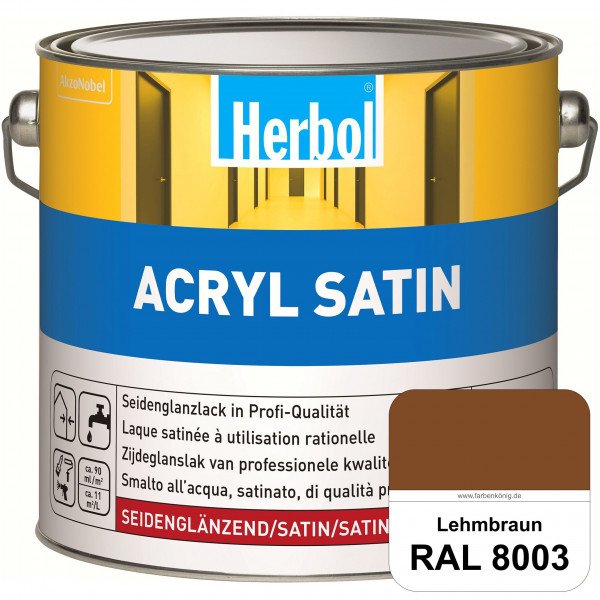 Acryl Satin (RAL 8003 Lehmbraun) wasserverdünnbarer seidenglänzender Lack (Innen & Außen)