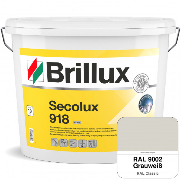 Secolux 918 TSR-Formel (RAL 9002 Grauweiß) für den Einsatz auf WDVS - ehemals Silicon-Fassadenfarbe