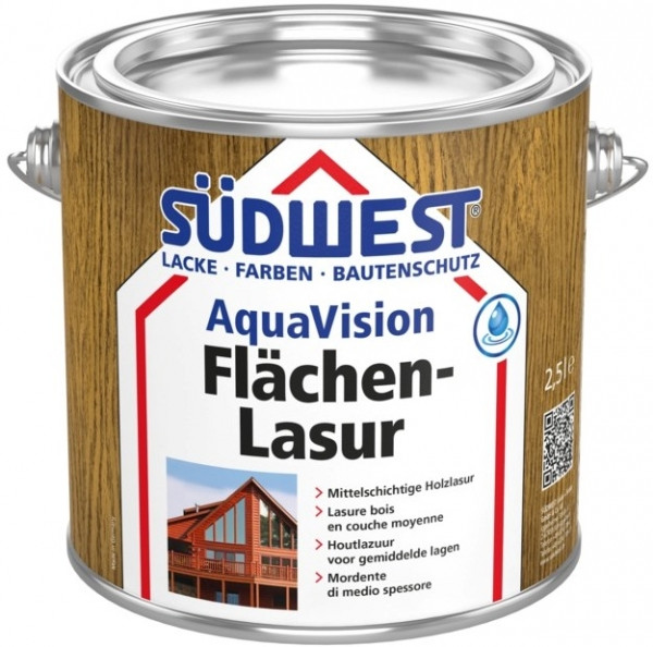 AquaVision Flächen-Lasur B-Ware - 0,75 Liter (020 Ebenholz - Südwest)