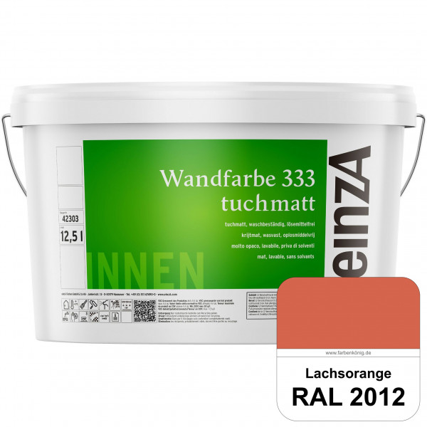 einzA Wandfarbe 333 tuchmatt (RAL 2012 Lachsorange) Hochdeckende, waschbeständige Wandfarbe