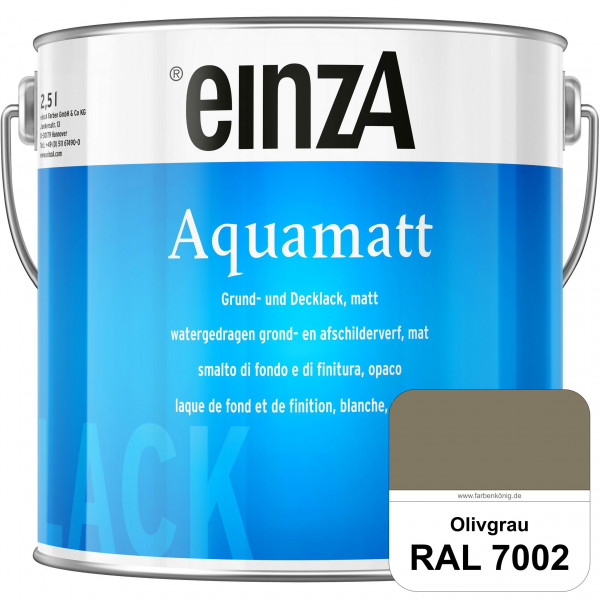 einzA Aquamatt (RAL 7002 Olivgrau) Wasserverdünnbare Vorstreichfarbe & matte Lackfarbe