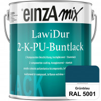 einzA LawiDur 2-K-PU-Buntlack - Hochglanz (RAL 5001 Grünblau)