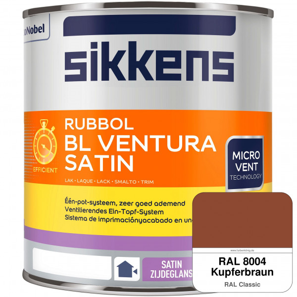 Rubbol BL Ventura Satin NEU (RAL 8004 Kupferbraun) Seidenglanzlack (wasserbasiert) Fenster außen