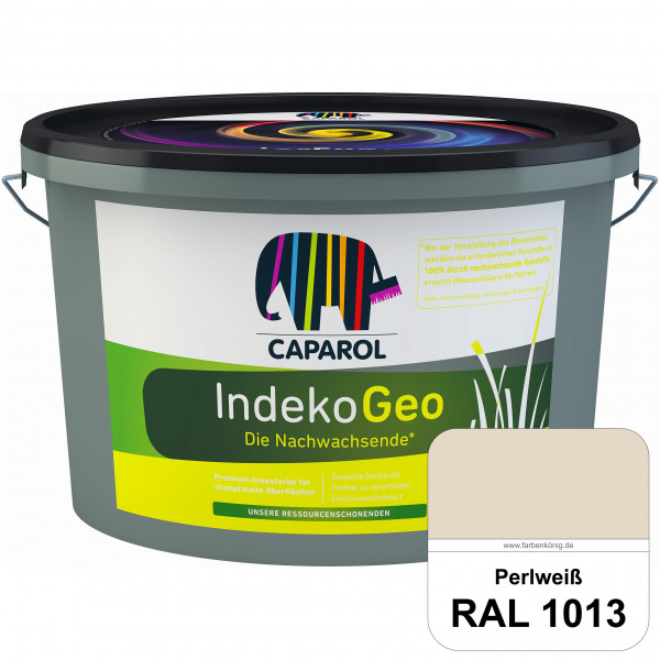 IndekoGeo (RAL 1013 Perlweiß) Ressourcenschonende Premium Innenfarbe für stumpfmatte Oberflächen