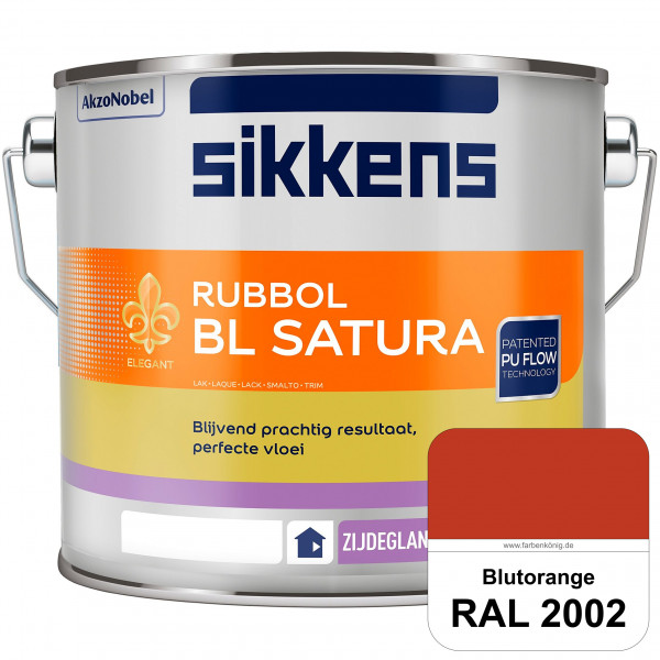 Rubbol BL Satura (RAL 2002 Blutorange) seidenglänzender PU-Lack (wasserbasiert) innen & außen