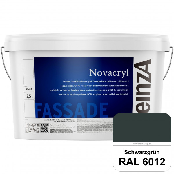 einzA Novacryl (RAL 6012 Schwarzgrün) Reinacrylat-Fassadenfarbe, seidenmatt
